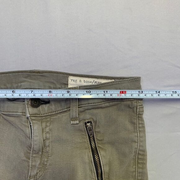Rag & Bone Skinny Jeans Size 26 Dist Army Green Stretch Denim W1541O337 - Picture 11 of 13